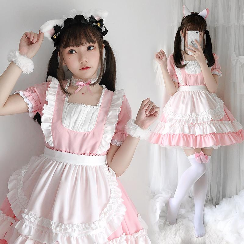 Pink Lolita Cat Maid Cosplay Dress AD210188 Andester