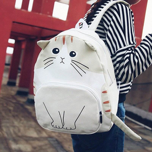 Cute Kawaii Cat Canvas Backpack AD0027