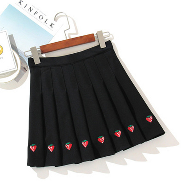 Strawberry Pleated Skirt AD10284