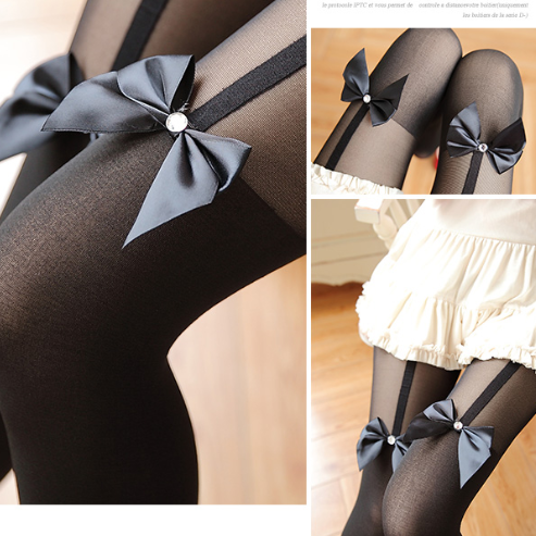 Sweet Bow Splicing Pantyhose AD10143