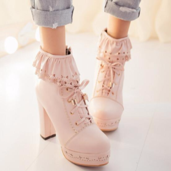 Japanese Falbala Heels Boots AD0016