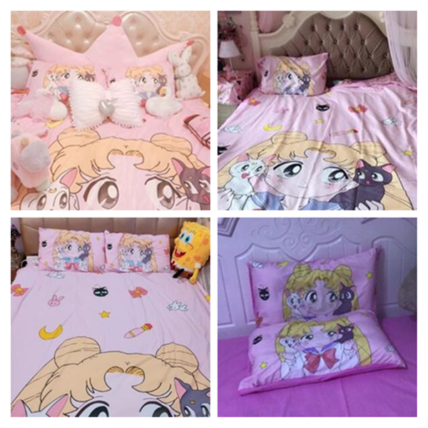 Pink Sailor Moon Bed Sheet Set AD10422