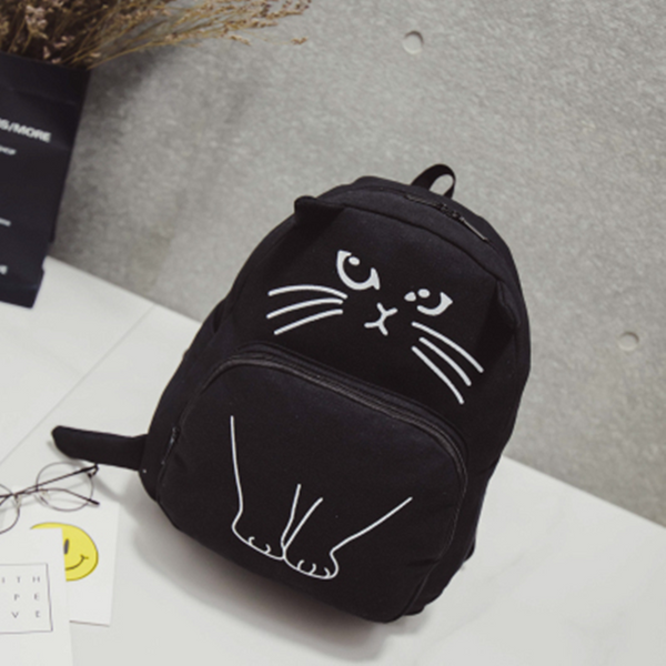 Cute Kawaii Cat Canvas Backpack AD0027