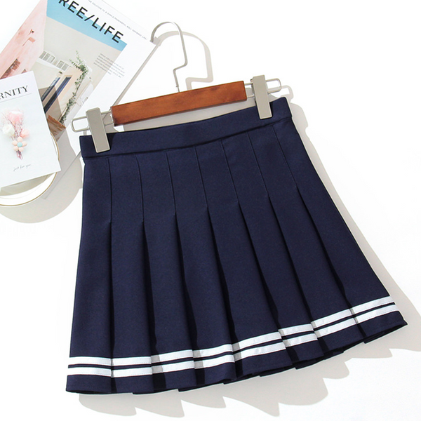 Navy Students Pleated Skirt AD11534
