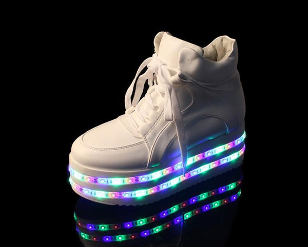 Hot sale! Fashion kawaii colorful led light up platform shoes AD0134