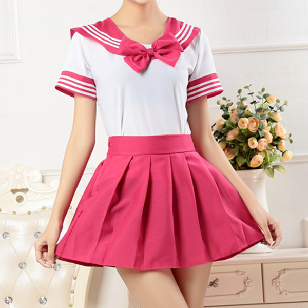 Sailor Short-Sleeved Bow School Uniforms Outfit AD10171