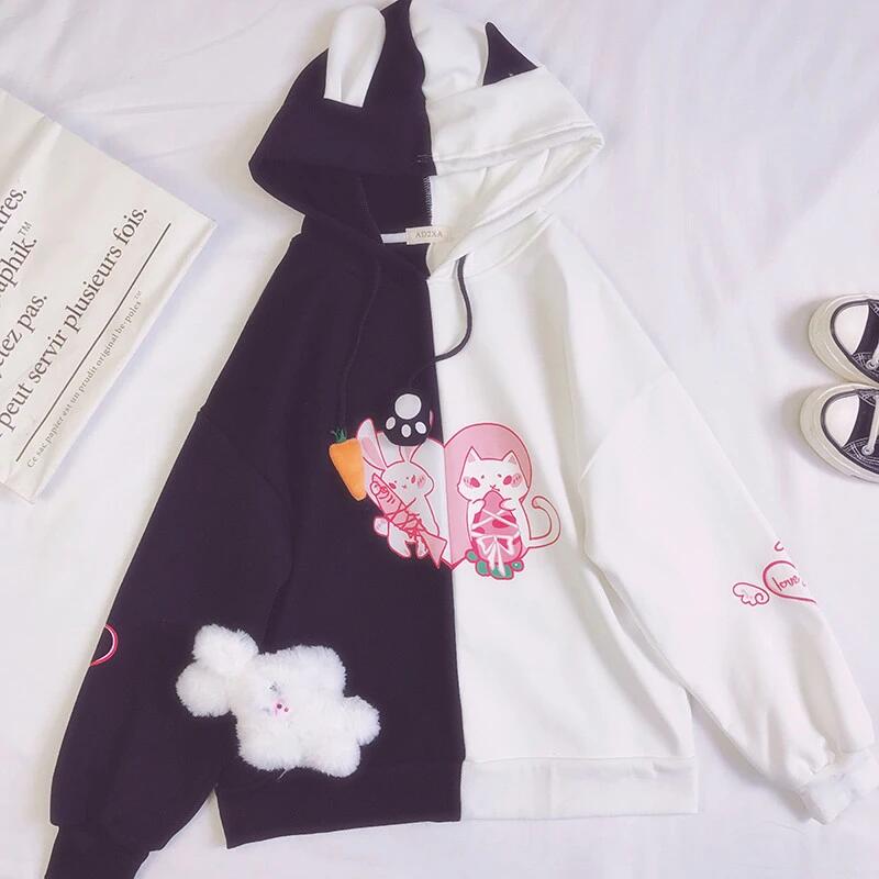 Cutie Rabbit Cat Split Hoodie AD10564