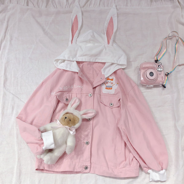 Pink Bunny Hoodie Jacket AD12239
