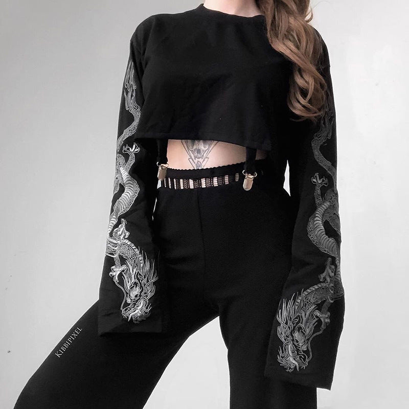 Dragon Embroidery Sleeve Sweatshirt AD11477
