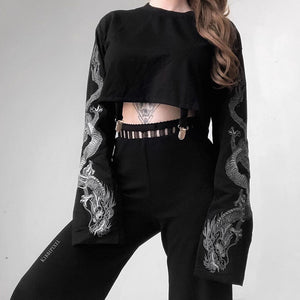 Dragon Embroidery Sleeve Sweatshirt AD11477