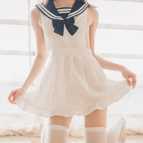 Navy Bow Backless Maid Sleepwear AD10882