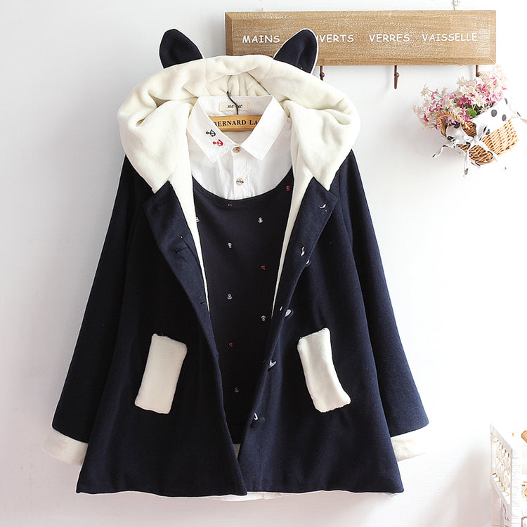 Navy Cloak Hoodie Jacket AD12257