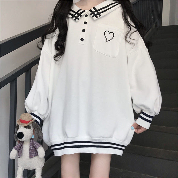 Navy Collar Sweatshirt AD10972