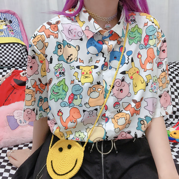 Kawaii Pokemon Printing Blouse/Shirt AD10439