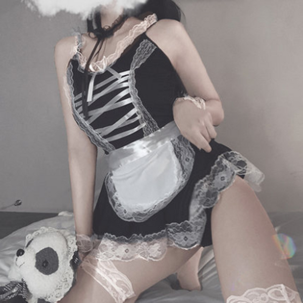 Final Stock! Lovely Lace Maid Lingerie AD10419
