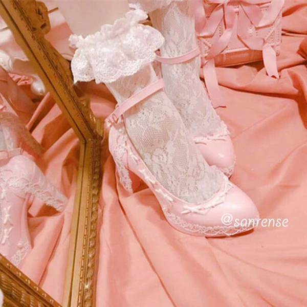Lace Bow Lolita Shoes AD11374