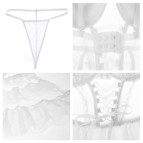 Black/White Lace Lingerie Set AD10014