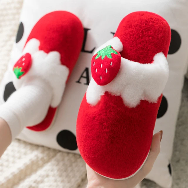 Winter Indoor Cartoon Fruit Warm Plush Slippers AD11566