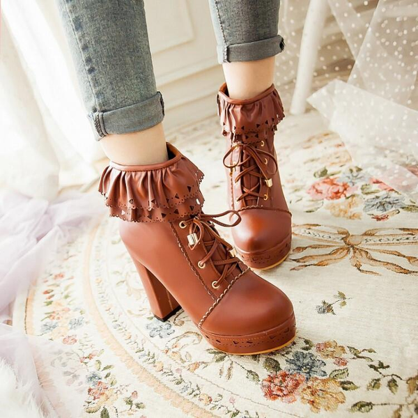 Japanese Falbala Heels Boots AD0016