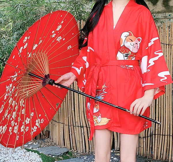 Fortune Cat kimono AD11185