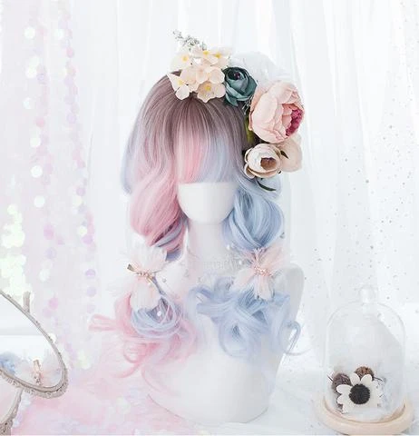 Pink/Blue Gradient Hime Wig AD10628