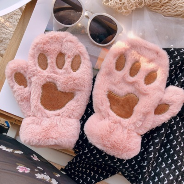 Fuzzy Kitty Paw Gloves AD10602
