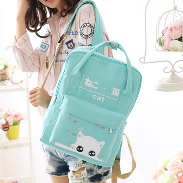 Cute Kawaii Students Cat Backpack AD0061