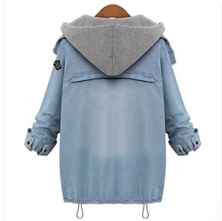 Students Denim Hooded Fleece Coat Two-piece AD0208
