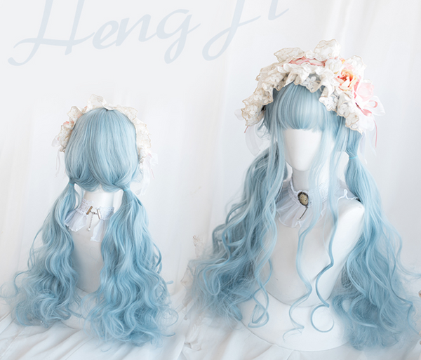 Blue Lolita Long Curly Wig AD11702