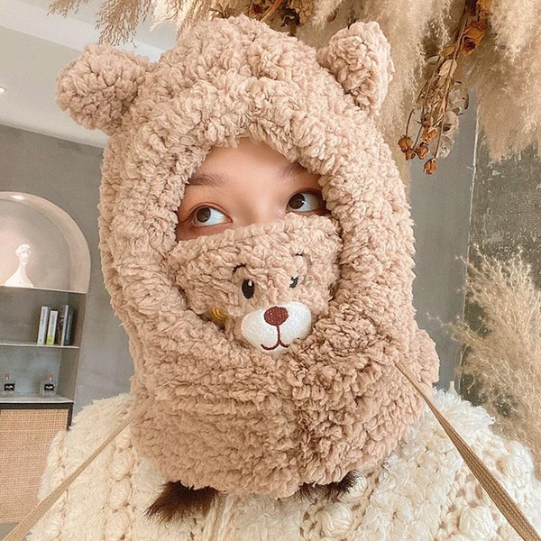Comfy Bear Face Mask Hat Scarf AD12812