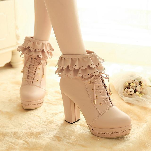 Japanese Falbala Heels Boots AD0016