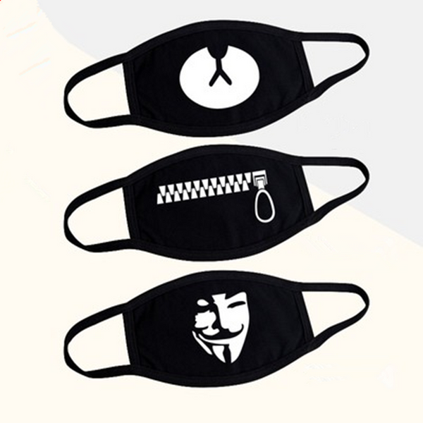 3PCS Black Expression Mask AD11015