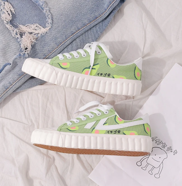 Matcha Green Avocado Canvas Shoes AD11032