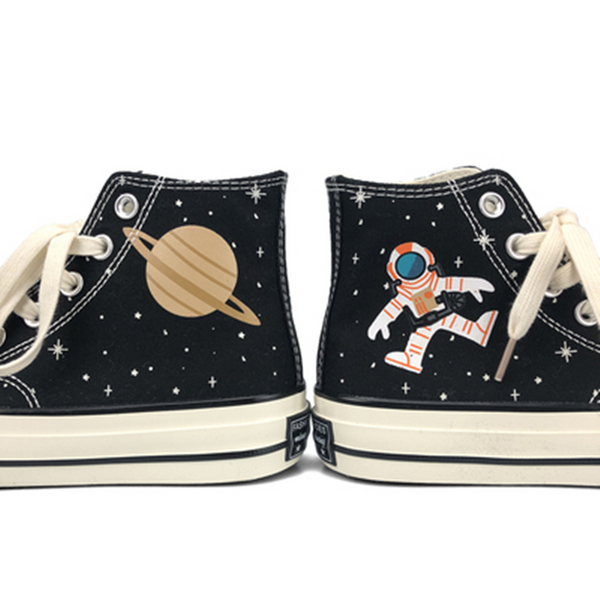 Astronauts Hand-painted Canvas Shoes AD11026