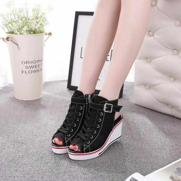 Cool Girl Open Toe Sneaker Wedges AD12000