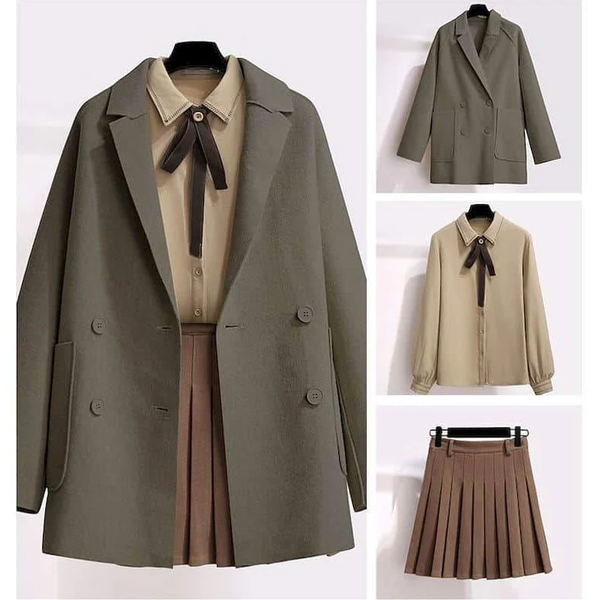 Korean Double-side Jacket/Blouse/Short Skirt Streetwear AD210078