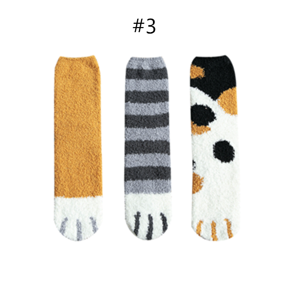 3 Pairs Cat's Paw Wool Socks AD10491