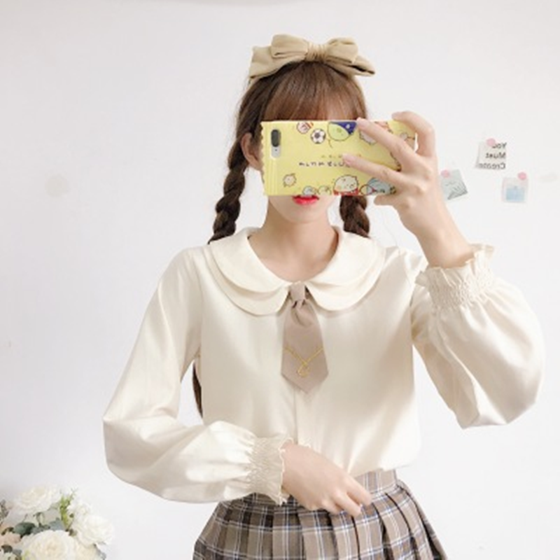 Students Blouse + Braces Skirt Set AD11473