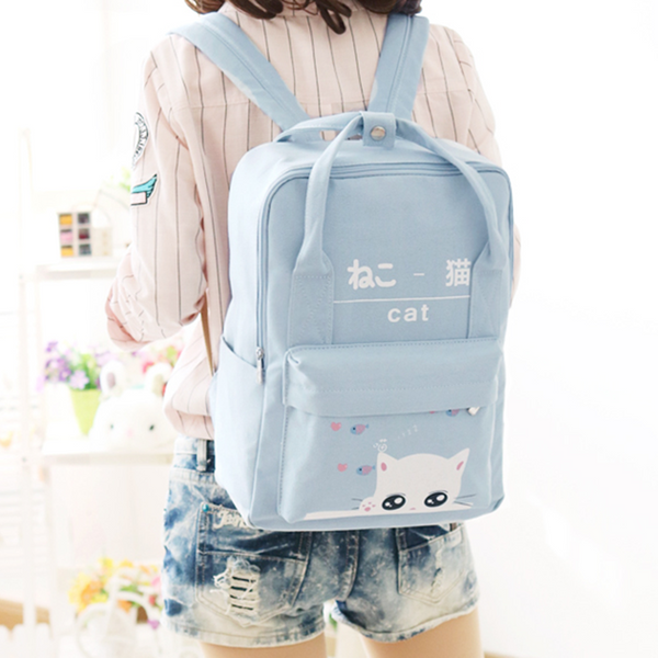 Cute Kawaii Students Cat Backpack AD0061