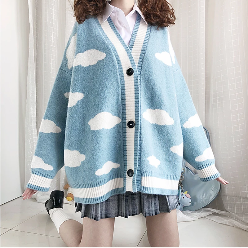 Blue Sky Cloud Sweater Coat AD10466