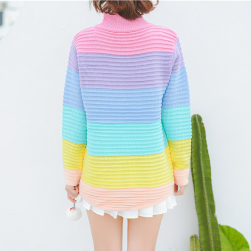 Sweet Rainbow Knitted Sweater AD0325