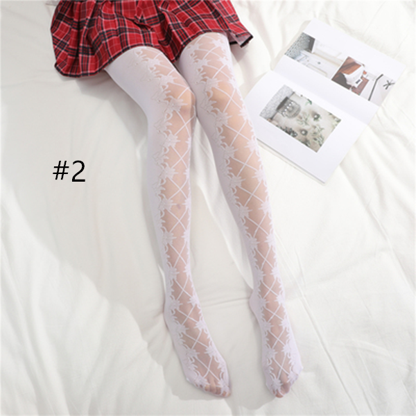 White Lolita Bowknot Pantyhose AD10393