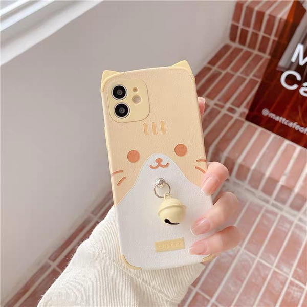 Yellow/Grey Bell Cute Cat iPhone Case AD210184