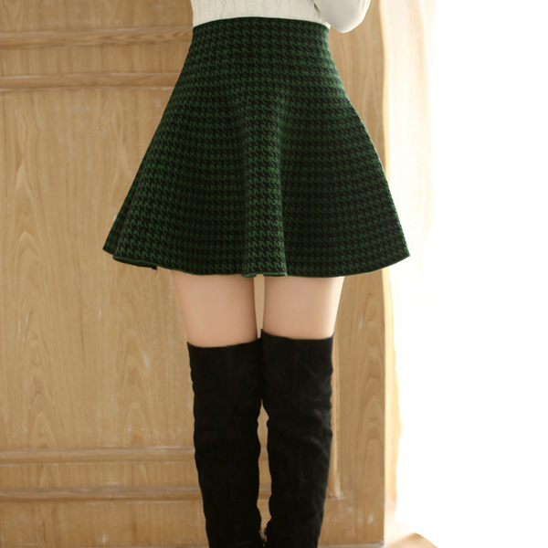 Grid Knitted Skirt AD10826