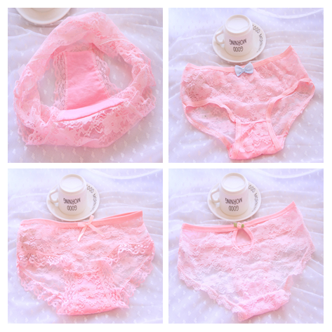 Pink Lace Briefs 8 Pieces Gift Box AD10020