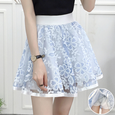 Flower Printing Net Yarn Skirts AD10022