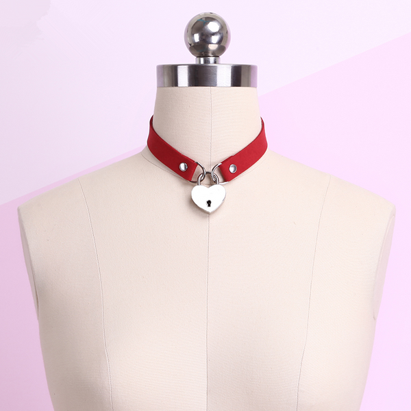 Harajuku Heart Key locker Collar AD11417