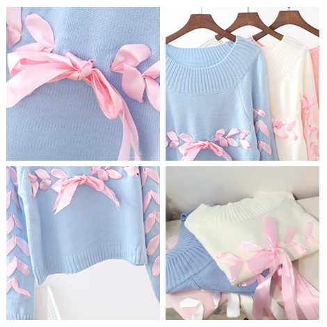 Blue/pink/white sweater AD0326