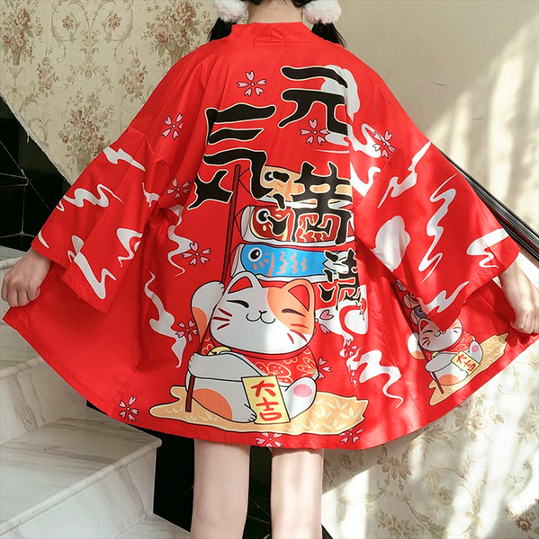 Fortune Cat kimono AD11185