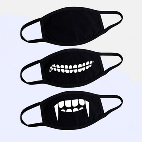 3PCS Black Expression Mask AD11015